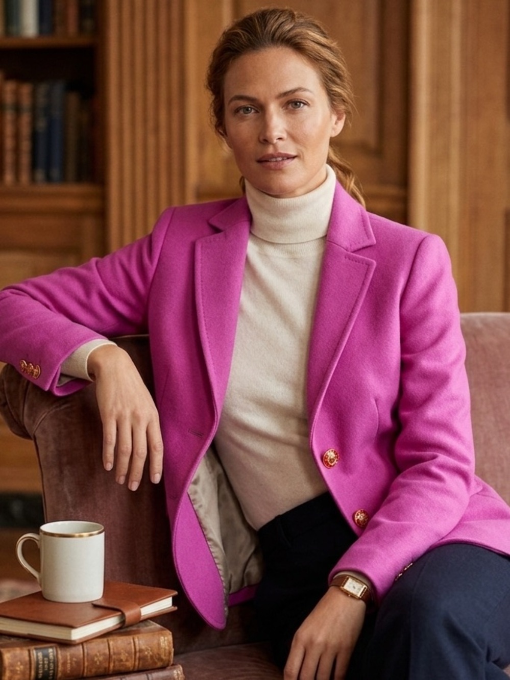 J Crew Pink Tailored Women's Blazer wool Jacket